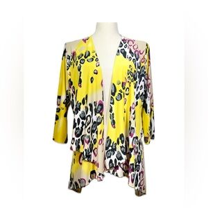 Caribe Leopard Print Women's Jacket Women’s Size Large Drape Layered Front